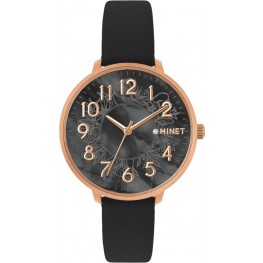 Rose gold dámské hodinky MINET MWL5162 PRAGUE Black Flower s čísly